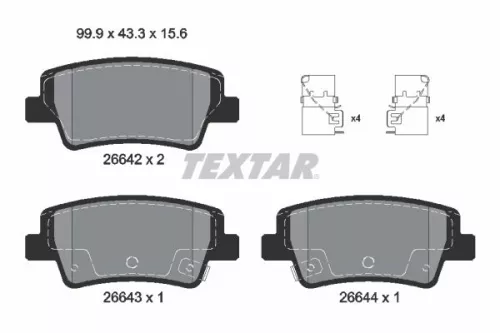 Textar Rear Brake Pads Set For Hyundai Elantra I20