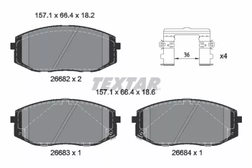 Textar Front Brake Pads Set For Hyundai Staria