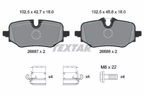 Textar Rear Brake Pads Set For Bmw Mini 1 2 2 Series Ix Ix1 Aceman Cooper Countr