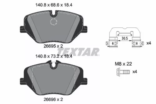 Textar Front Brake Pads Set For Bmw Mini 1 2 5 5 Series Aceman Cooper Countryman