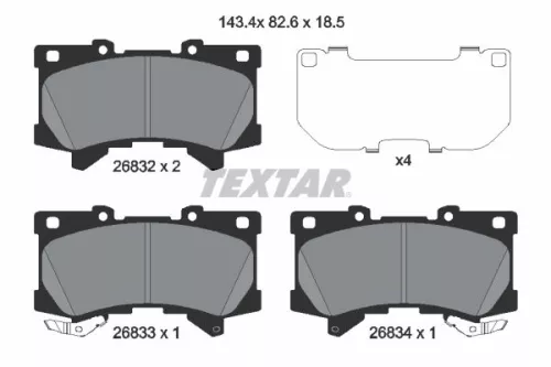 Textar Front Brake Pads Set For Lexus Toyota Toyota Gx Land Cruiser Land Cruiser