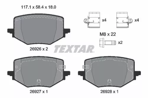 Textar Rear Brake Pads Set For Nissan Renault Austral Espace Rafale Rogue Scenic