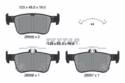 Textar Rear Brake Pads Set For Honda Civic