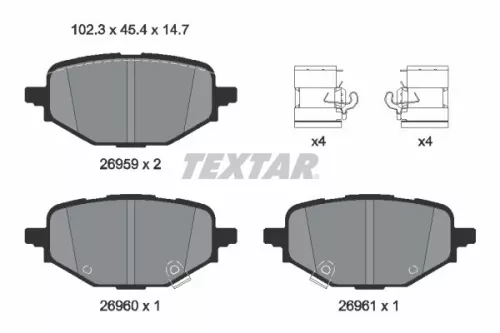 Textar Rear Brake Pads Set For Mazda Cx-50