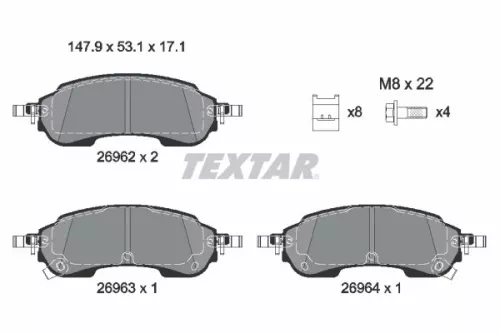Textar Rear Brake Pads Set For Ford Ford Usa Vw Amarok Ranger