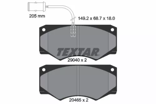 TEXTAR TEXTAR 2904001 Textar Front Brake Pads Set For Iveco Daily 