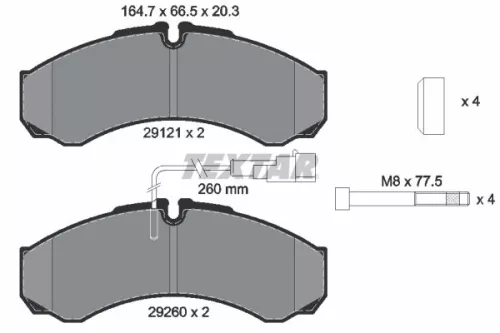 TEXTAR TEXTAR 2912113 Textar Rear Brake Pads Set For Iveco Nissan Renault Trucks Atleon Cabstar Daily  