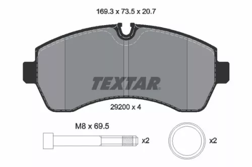 Textar Front Brake Pads Set For Freightliner Mercedes Mercedes (Fjda) Sprinter S