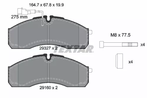 Textar Front Brake Pads Set For Nissan Renault Trucks Cabstar Maxity Nt400 Cabst