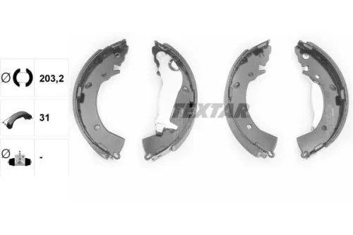 TEXTAR TEXTAR 91063300 Textar Rear Brake Shoe Set For Hyundai Inokom Kia Accent Elantra Getz Rio Solari 