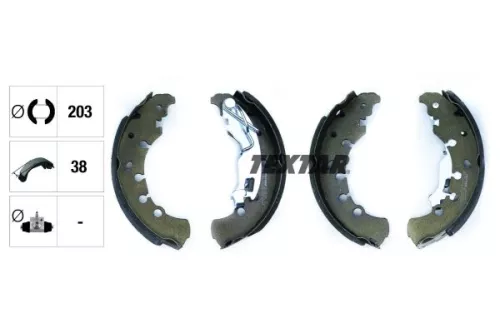 TEXTAR TEXTAR 91065300 Textar Rear Brake Shoe Set For Chrysler Citroën Fiat Lancia Opel Peugeot Vauxhal 