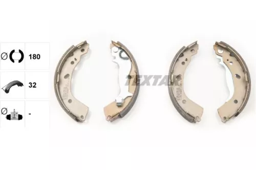 Textar Rear Brake Shoe Set For Hyundai Inokom Getz