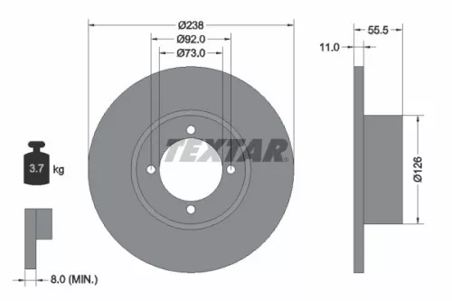 2x Textar Front Solid Brake Discs Pair For Bedford Opel Vauxhall Chevanne Chevet