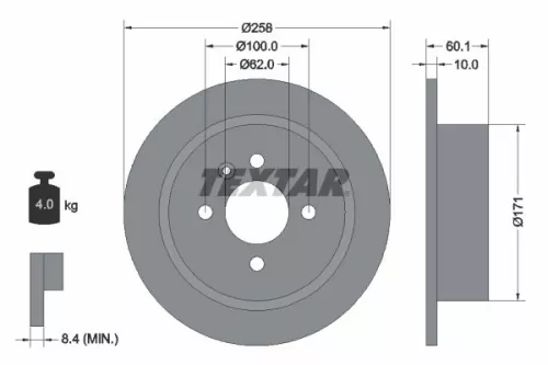 2x Textar Rear Solid Brake Discs Pair For Bmw 3 Series