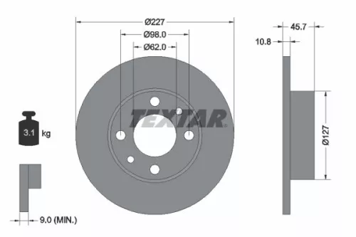 2x Textar Front Rear Solid Brake Discs Pair For Autobianchi Bertone Fiat Ford Ot