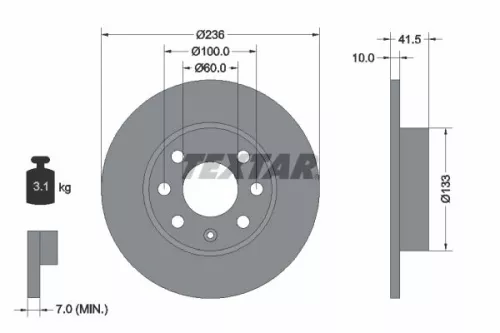 2x Textar Front Solid Brake Discs Pair For Opel Vauxhall Astra Corsa Kadett Nova