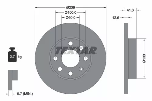 2x Textar Front Solid Brake Discs Pair For Bedford Chevrolet Holden Opel Vauxhal