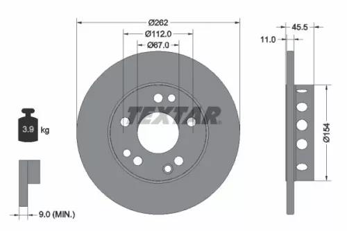 2x Textar Front Solid Brake Discs Pair For Mercedes 190