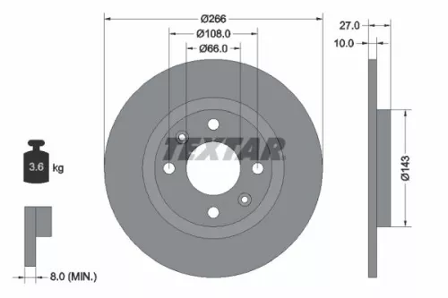 2x Textar Front Solid Brake Discs Pair For Citroën Peugeot 305 405 Bx