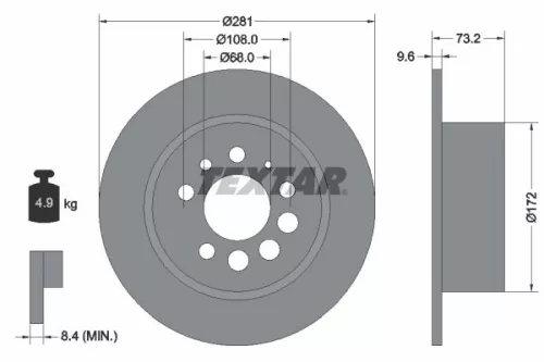 2x Textar Rear Solid Brake Discs Pair For Volvo 240 260 740 760 780 940 960