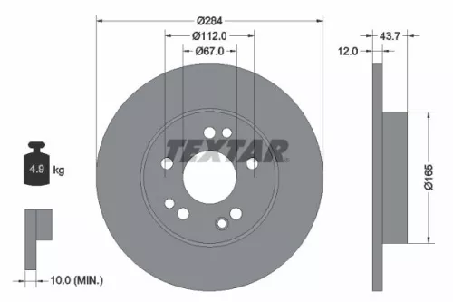 2x Textar Front Solid Brake Discs Pair For Mercedes 124 E-class