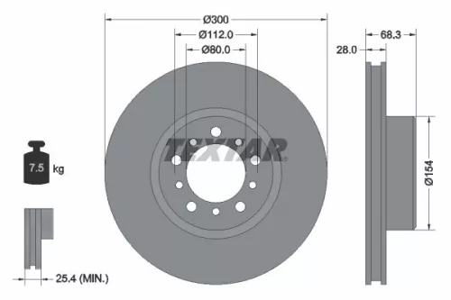 2x Textar Front Vented Brake Discs Pair For Mercedes S-class