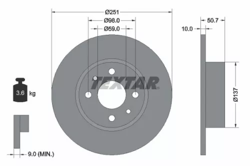 2x Textar Rear Solid Brake Discs Pair For Alfa Romeo Chrysler Fiat Lancia 164 Br