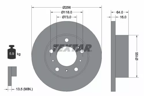 2x Textar Front Solid Brake Discs Pair For Alfa Romeo Auverland Citroën Fiat Mul