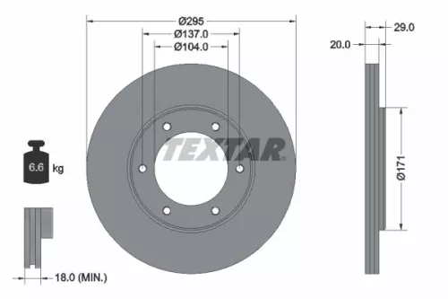 2x Textar Front Vented Brake Discs Pair For Ford Australia Nissan Maverick Patro