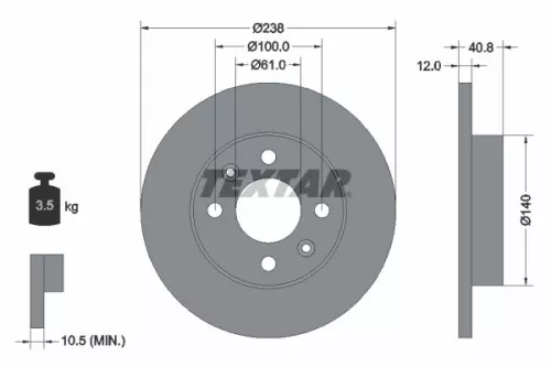 2x Textar Front Solid Brake Discs Pair For Dacia Lada Mahindra Renault Nissan Re