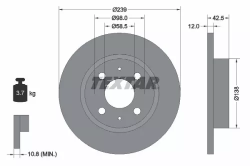 2x Textar Front Solid Brake Discs Pair For Lada Moskvich Zaz 412 427 Samara Tavr