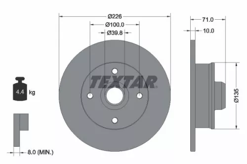 2x Textar Rear Solid Brake Discs Pair For Seat Vw Cordoba Cordoba Vario Corrado 