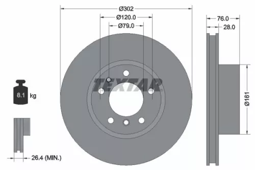 2x Textar Front Vented Brake Discs Pair For Bmw 5 7 Series