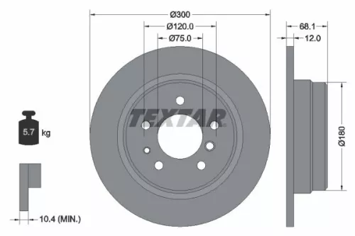 2x Textar Rear Solid Brake Discs Pair For Bmw 7 Series