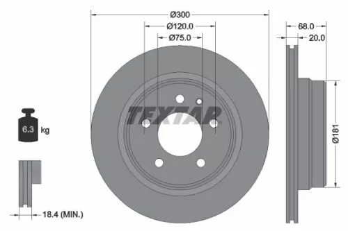 2x Textar Rear Vented Brake Discs Pair For Bmw 7 Series