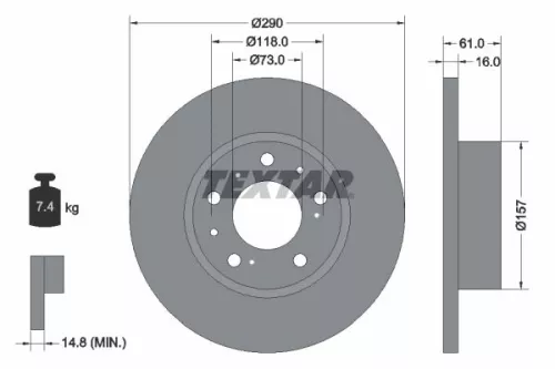 2x Textar Front Solid Brake Discs Pair For Auverland Citroën Fiat Peugeot Talbot