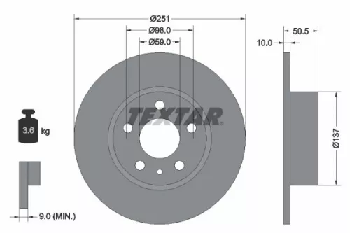 2x Textar Rear Solid Brake Discs Pair For Alfa Romeo Lancia 147 156 164 Delta Ly