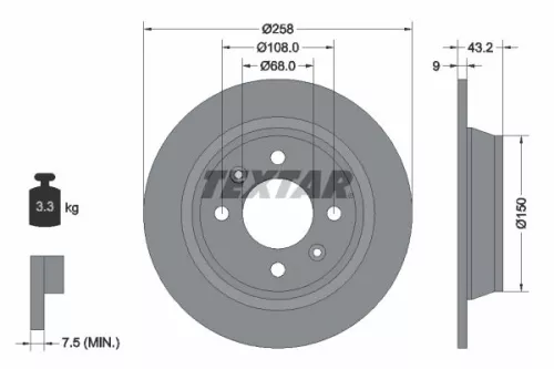 2x Textar Rear Solid Brake Discs Pair For Saab 900 9000