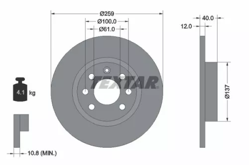TEXTAR TEXTAR 92050600 2x Textar Front Solid Brake Discs Pair For Volvo 440 460 480 