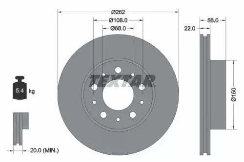 2x Textar Front Vented Brake Discs Pair For Volvo 740 760 780