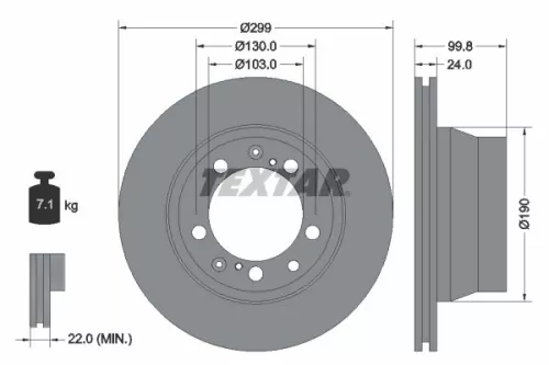 2x Textar Rear Vented Brake Discs Pair For Porsche 911 944 968