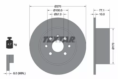 2x Textar Rear Solid Brake Discs Pair For Chevrolet Holden Opel Vauxhall Calibra