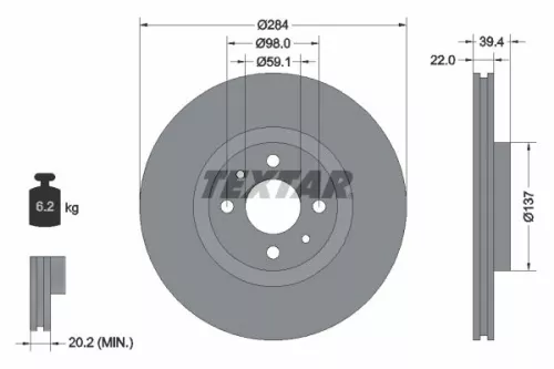 2x Textar Front Vented Brake Discs Pair For Alfa Romeo Fiat Lancia 145 146 Coupe