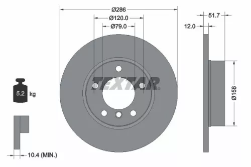 2x Textar Front Solid Brake Discs Pair For Bmw 3 Series Z3