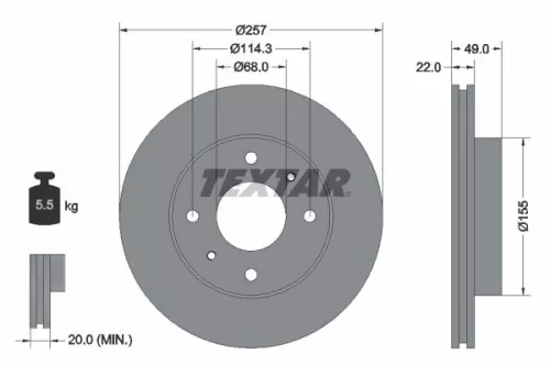 2x Textar Front Vented Brake Discs Pair For Infiniti Nissan 200sx Almera Almera 