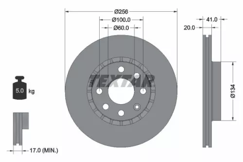 2x Textar Front Vented Brake Discs Pair For Chevrolet Holden Opel Vauxhall Astra