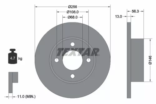 2x Textar Front Solid Brake Discs Pair For Audi 80