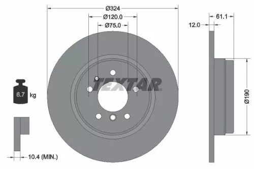 2x Textar Rear Solid Brake Discs Pair For Bmw 7 8 Series