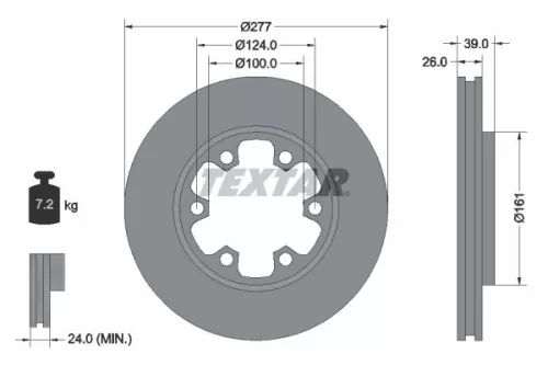 2x Textar Front Vented Brake Discs Pair For Ford Nissan Maverick Navara Np300 Pi