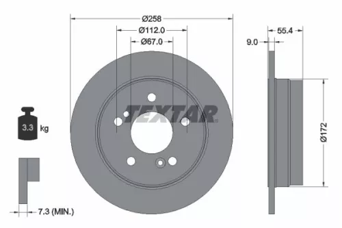 2x Textar Rear Solid Brake Discs Pair For Mercedes 124 190 C-class E-class